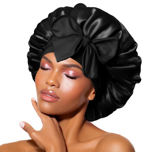 Gorro de Dormir para Mujer al por Mayor, Gorro de Satén Ajustable para Cabello Rizado con Banda Elástica Ancha, Cuidado No Dañino para la Noche - Product Image 3