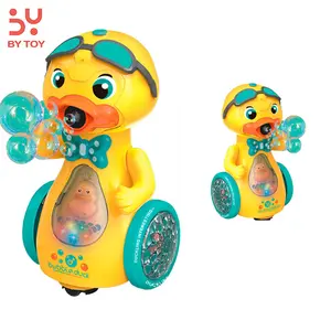 2023 Atacado Hot Duck Soap Water blowing maker bubble machine brinquedo com música e luz Brinquedos para Crianças Engraçado pato Bubble Machine