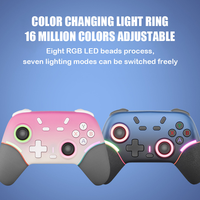 Nouvelle manette de jeu sans fil BT avec éclairage RVB personnalisé pour N-Switch Switch PC Control