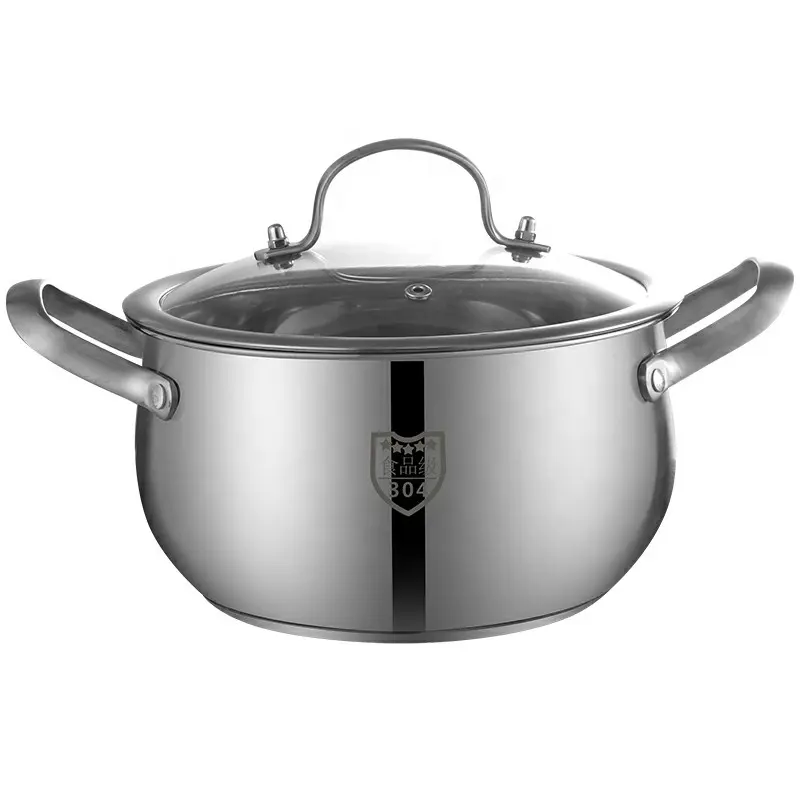 Heightening डिजाइन cookware खाद्य ग्रेड 304 स्टेनलेस स्टील के बर्तन का सूप स्टील संभाल