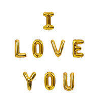 Décorations de mariage pour la saint-valentin, fournitures de fête, cadeaux de fiançailles, 16 ''or Rose, ballons en aluminium avec lettres I Love You