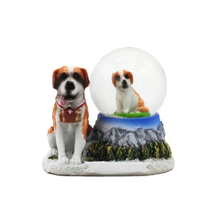 Logo personnalisé Alpes Montagne Scène Souvenir Autriche Tirol Suisse Italie Saint Bernard <span class=keywords><strong>Chien</strong></span> <span class=keywords><strong>Loup</strong></span> Résine Réfrigérateur Aimant Boule À Neige - Product Image 2
