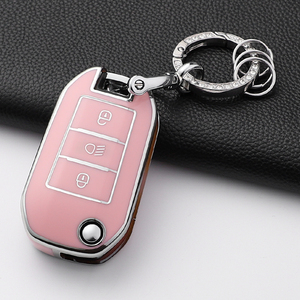 Housse de protection pour <span class=keywords><strong>clé</strong></span> de voiture en TPU à 3 boutons pour <span class=keywords><strong>Peugeot</strong></span> <span class=keywords><strong>208</strong></span> 308 T9 508 2008 pour Citroën C4 pour Opel Corsa Crossland X - Product Image 5