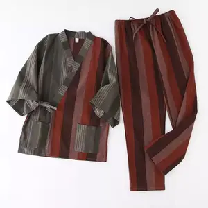 Trend ürünleri 2024 yeni gelenler pamuk pijama seti Kimono toptan japon erkekler Rayon Kimono
