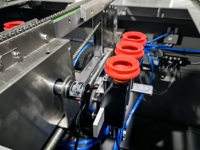 Automatische machine voor het opzetten van golfkartonnen dozen voor avocado's en citrusvruchten.