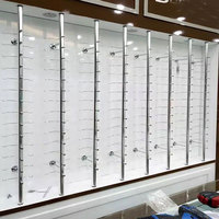 Expositor de Gafas de Sol Montado en Pared de Aleación de Aluminio con Cerradura, Soporte para Gafas
