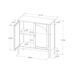 Armoire d'appoint en bois noir 2 portes 2025 Offre Spéciale - Product Image 6