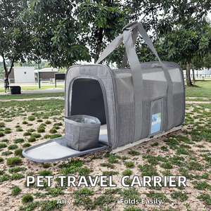 Fabrika toptan fiyat TSA havayolu onaylı katlanabilir taşınabilir yumuşak taraflı Pet kedi köpek evleri seyahat fermuar plastik tepsi - Product Image 2