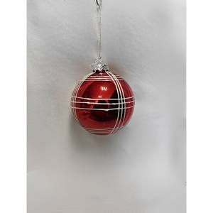 Bola de cristal brillante de 8 cm de diámetro con rayas rojas - Product Image 1