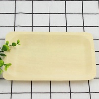 Assiette en bois rectangulaire jetable écologique à usage unique