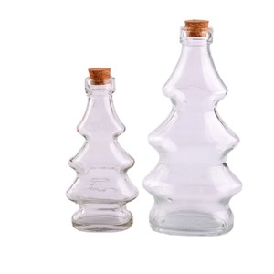 Pot <span class=keywords><strong>en</strong></span> verre créatif <span class=keywords><strong>en</strong></span> forme de <span class=keywords><strong>sapin</strong></span> de Noël Capacité de 100ml-300ml avec liège pour lait de jus - Product Image 2