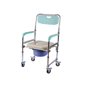 Opvouwbare Aluminium Kunststof Douche Commode Toiletstoel Hygiëne Voor Ouderen Met Bedpan - Product Image 2