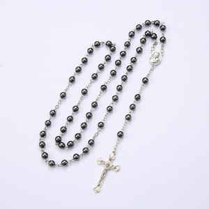6 MM ematite perle <span class=keywords><strong>nere</strong></span> crocifisso grani di pietra San Gerusalemme croce terra antico <span class=keywords><strong>rosario</strong></span> religioso <span class=keywords><strong>collana</strong></span> - Product Image 5