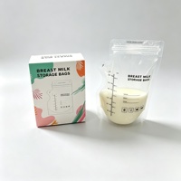 30 pièces/sac Sacs de conservation de lait maternel stériles sans BPA, à double fermeture éclair, avec encoche de déchirement, en PET/PE de qualité alimentaire, imprimés en héliogravure, multicouches