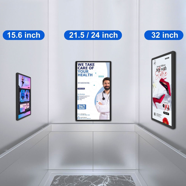 21.5 Inch Eled Digital Signage Screen With Full Hd Poe Wifi6 Android 14 for Elevator Media and Commercial Wall Mount