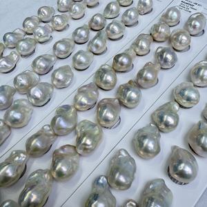 ต่างหูไข่มุกน้ำจืดสไตล์บาร็อคสีขาวธรรมชาติขนาด14-15มม. ทันสมัยสำหรับทำเครื่องประดับต่างหูแบบทำมือมีให้เลือกเป็นคู่ - Product Image 6