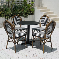 Meubles de jardin modernes pour bistrot, restaurant, café, table et chaises en rotin, ensemble de café pour café