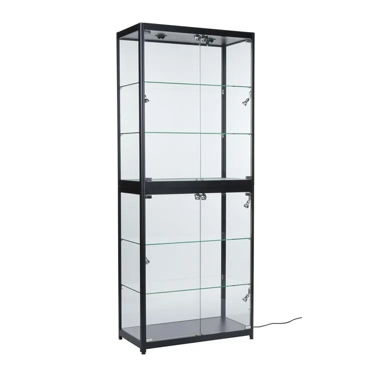 Multipurpose Extra Vision Glass Display Case Cabinet Aluminum Frame Glass Showcase For Retail Shops