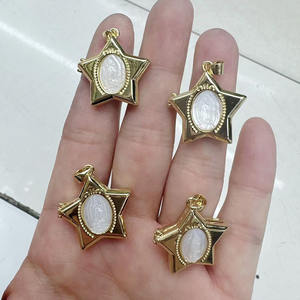 CZ8798 18K chapado en oro blanco Shell fregona <span class=keywords><strong>Virgen</strong></span> María Oval corazón Oval Cruz mensaje secreto imagen foto medallón colgantes - Product Image 4