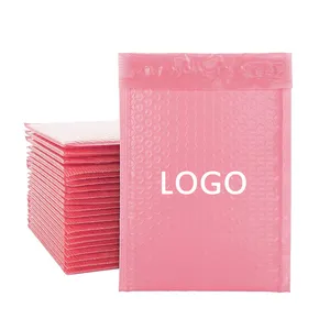 Bolha rosa sacos acolchoados para envio com logotipo personalizado