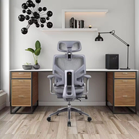 Chaise de bureau ergonomique pivotante en maille, style moderne et luxueux, avec accoudoirs 4D et repose-pieds, pour cadres, dirigeants et invités
