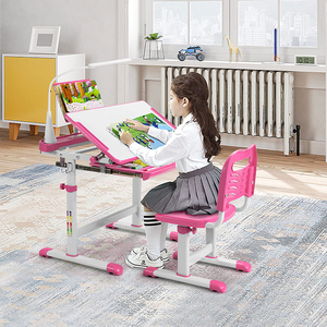Ensemble table <span class=keywords><strong>et</strong></span> chaise d'étude moderne réglable pour enfants, pour une utilisation scolaire dans la <span class=keywords><strong>chambre</strong></span> <span class=keywords><strong>et</strong></span> le salon - Product Image 3