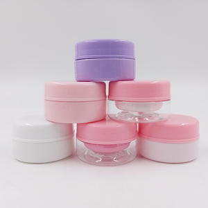 Plastik Kosong 5G 10G 15G Cute Perjalanan Merah Muda Kecil Sampel Lip Balm Wadah Kulit Perawatan Wajah Krim Lotion Kosmetik PP <span class=keywords><strong>Jar</strong></span> Set - Product Image 1