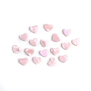 Natural Pink Shell Cut Size Shape Wholesale High Quality Heart Shaped Cabochon Double Sided Flat Gemstone Pink Mother Of Pearl