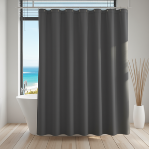 Rideau de douche gris foncé en polyester 120x200 cm, imperméable, pour salle de bain - Product Image 3