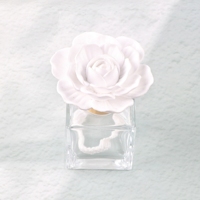 Diffuseur d'huiles essentielles en céramique parfumée aux fleurs, en porcelaine faite à la main, flacon en verre de 100 ml, parfum d'ambiance pour la maison
