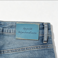 Écussons personnalisés en cuir PU vintage, logo thermocollé, étiquettes écologiques pour jeans, accessoires de vêtements à coudre, vente en gros OEM