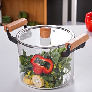 Venta al por mayor de utensilios de cocina con mango de madera, utensilios de cocina, ollas de sopa de vidrio transparentes hechas a mano - Product Image 4