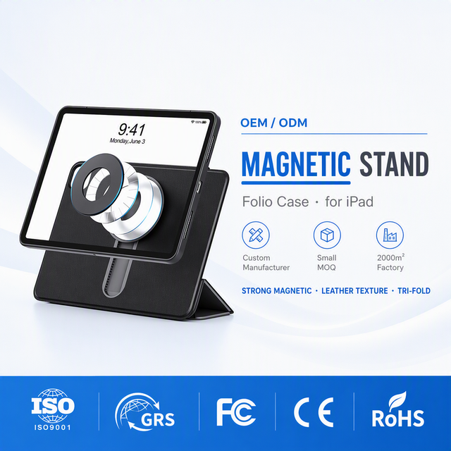 Slide Rail Type 360 Rotating Ultra Slim Smart Cover Case Magnetic Separation Stand Regulation for iPad 10.2/10.5/10.9/11/12.9 PU