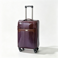 Valise à roulettes en cuir PU motif crocodile, souple, silencieuse, étanche, pour voyages d'affaires, pour hommes et femmes