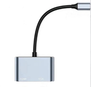 Adaptateur USB C VGA <span class=keywords><strong>HDMI</strong></span> 2 en 1 en alliage d'aluminium USB 3.1 Type C vers Type-C <span class=keywords><strong>HDMI</strong></span> 4K 30Hz 1080P Convertisseur Câble Adaptateur pour <span class=keywords><strong>iPhone</strong></span> - Product Image 2