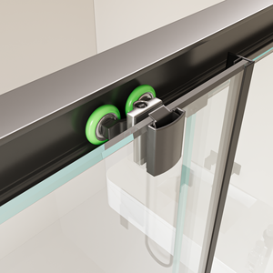Portes de <span class=keywords><strong>douche</strong></span> coulissantes en aluminium noir avec cadre en verre trempé, style par lots, pour salles de <span class=keywords><strong>douche</strong></span> d'hôpitaux et d'hôtels - Product Image 4