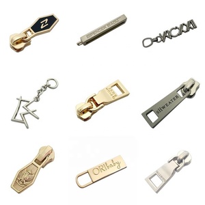 Mạ Cao Made Tùy Chỉnh Tên Thương Hiệu Khắc Bạc Kim Loại Dây Kéo Kéo Cho Giày/Hat - Product Image 1