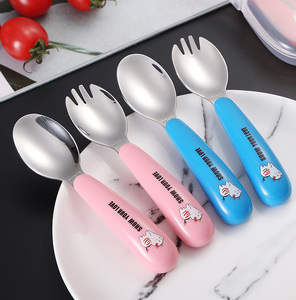 Mô Hình Phim Hoạt Hình Thép Không Gỉ 304 Bé Dao Kéo Thiết Lập Cho Trẻ Sơ Sinh Và Trẻ Mới Biết Đi-Bao Gồm Muỗng Và Nĩa - Product Image 2