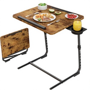 Modern Stylish Leather Valet Tray Nightstand Organizer with Food Storage <b>Single</b> Tier for Living Room - Product Image 2