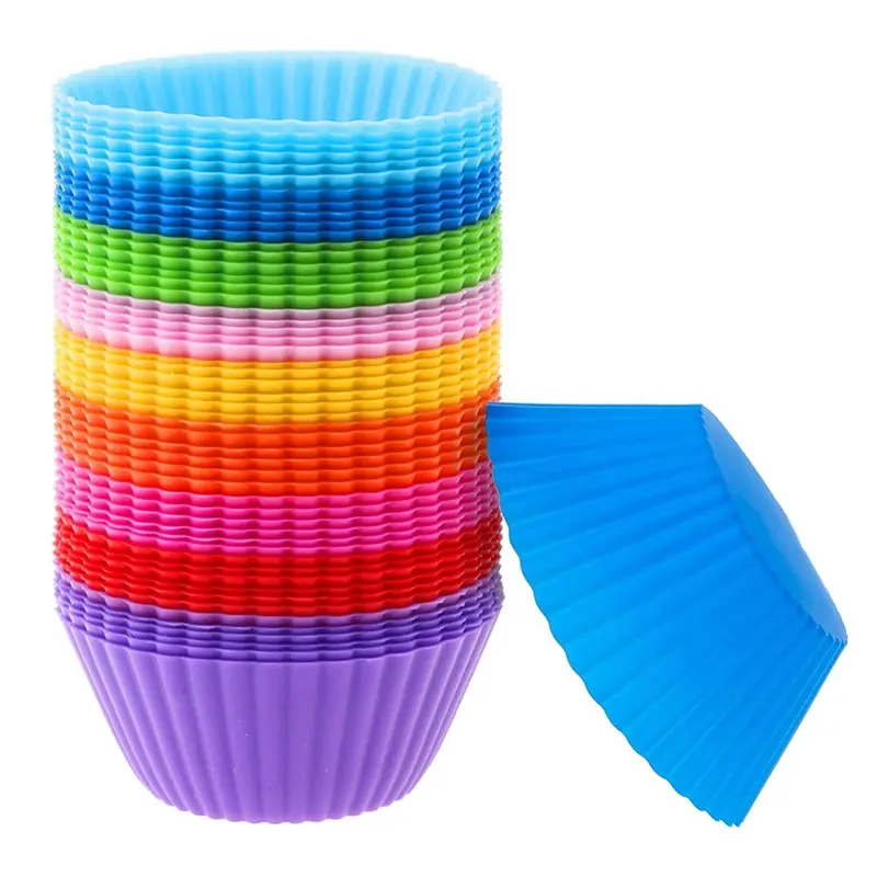 Doublures de cupcake en silicone de formes différentes colorées personnalisées moule de cuisson réutilisable tasse de cuisson moules de muffins à pâtisserie antiadhésifs moules