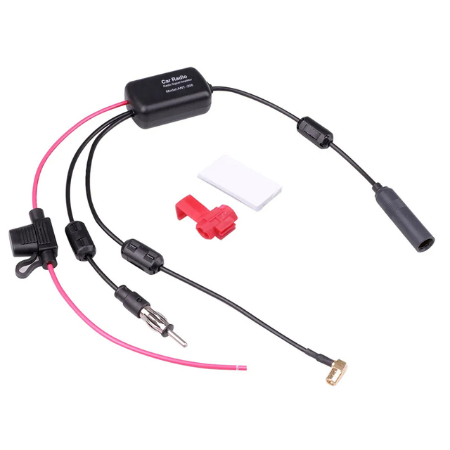 DAB+FM+Car Stereo Antenna Aerial Splitter Cable Adapter 12V Radio Signal Amplifier Antenna Signal Booster FM/AM Car Accessories