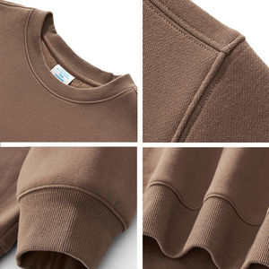 High Quality Custom Logo Streetwear Tshirt Heavyweight <b>Fleece</b> 350 Gsm Crew Neck Long Sleeve Cotton Oversized T Shirt for <b>Men</b> - Product Image 3