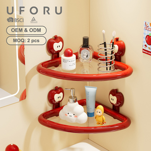 Étagère de rangement <span class=keywords><strong>murale</strong></span> en plastique transparent UFORU avec design pomme, organisateur de toilettes et rangement mural - Product Image 1