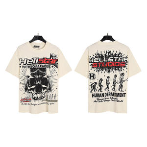 Vente directe d'usine, t-shirts décontractés d'été à manches courtes pour hommes et femmes, tendance, série Hell and Star NFC, imprimés, en coton pur, coupe ample - Product Image 3