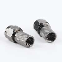 Câble coaxial noir avec connecteur F, connecteurs F RG6