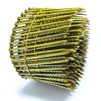 Clous à palette en fil de fer Q235 à 15 degrés, revêtement jaune argenté OEM, tige lisse, pour palettes en bois 2540