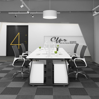 Bureaux en métal Bureaux d'ordinateur Noyer Ouvert Modulaire 4 6 8 Personnes Poste de Travail Design Travail Bureau Table avec Pied pour Personnel