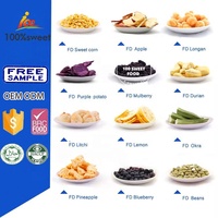 Fabrieksgroothandel Gefreeze-droogd Gemengd Fruit Geel Perzik Banaan Aardbei Vers Groen Gefreeze-droogd Fruit Snacks