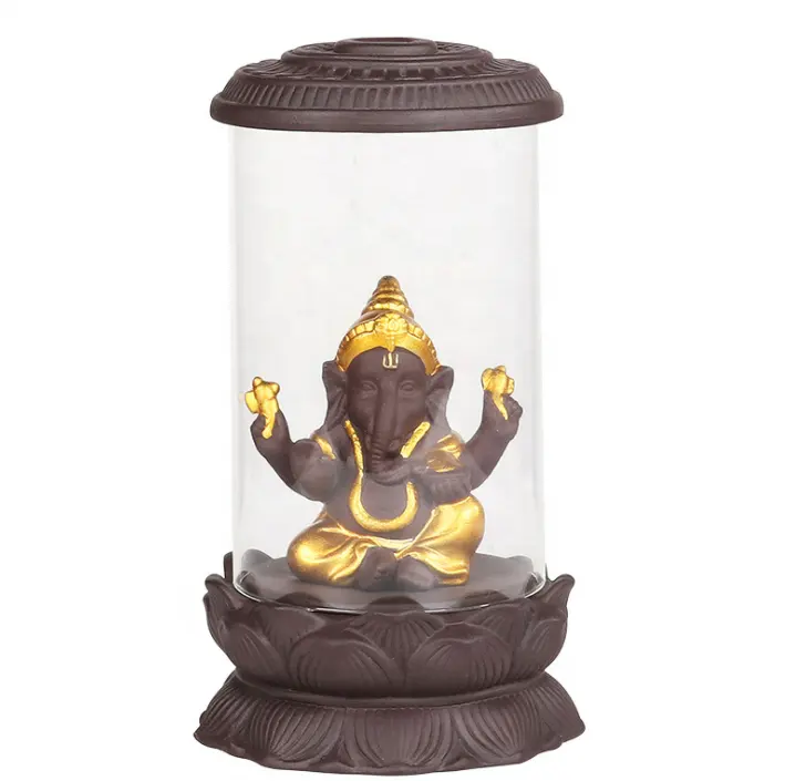 Brûleur d'encens Ganesha à reflux d'éléphant, lampe LED créative, équipement d'aromathérapie, nouveauté,