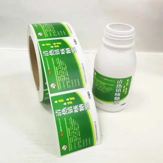 Stiker Kertas Lem Tembak Kuat Cetak Kustom Label Botol Pil untuk Obat Obat